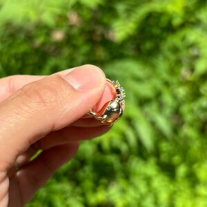 18K Gold Plated Stainless Steel Diamond Whale Hoop Earrings